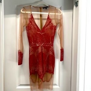 Red Lace For Love and Lemons Dress